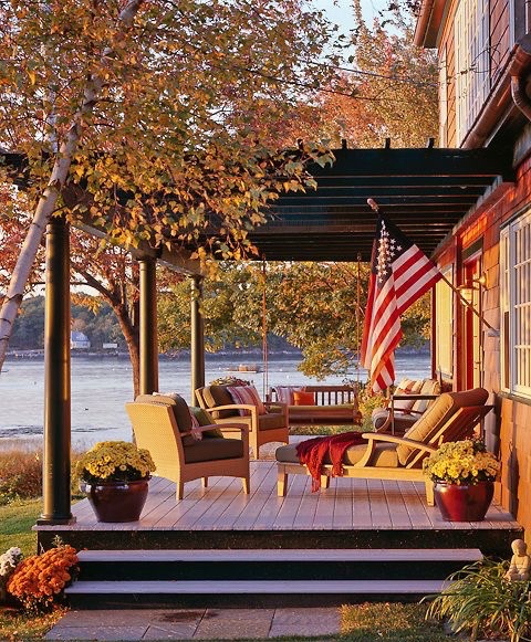 Beautiful Flag on Autumn porch. https://kristywicks.com