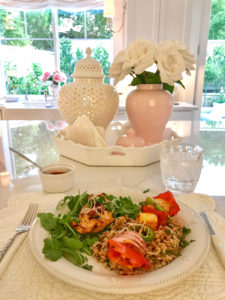 Grilled Chicken Plate, Veggie Skewers and Spanish Rice Recipe