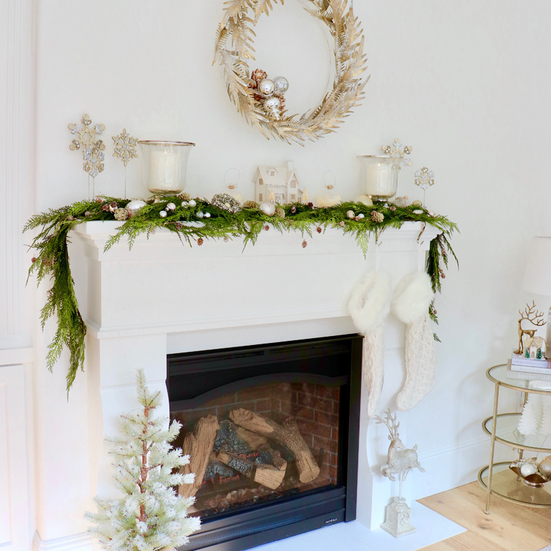 Simple and Neutral Christmas Mantel - KristyWicks.com