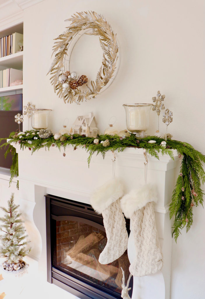 Simple and Neutral Christmas Mantel - KristyWicks.com